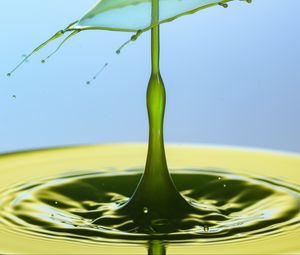 Preview wallpaper drop, splash, spray, liquid, green, macro