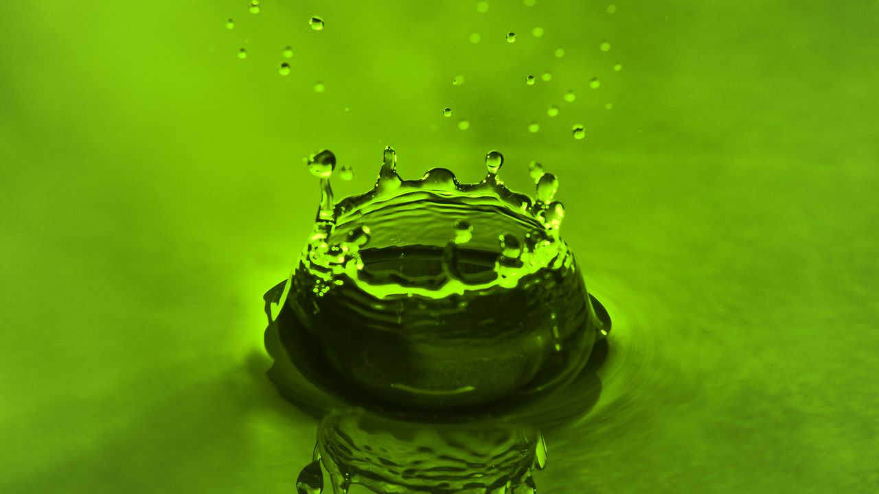 Wallpaper drop, spray, green, acid