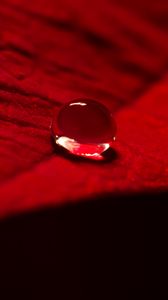 Preview wallpaper drop, water, leaf, macro, red