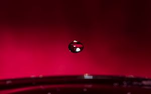 Preview wallpaper drop, water, liquid, macro, red