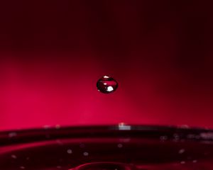 Preview wallpaper drop, water, liquid, macro, red