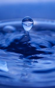 Preview wallpaper drop, water, ripples, blue, macro