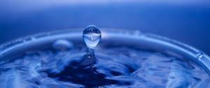 Preview wallpaper drop, water, ripples, blue, macro