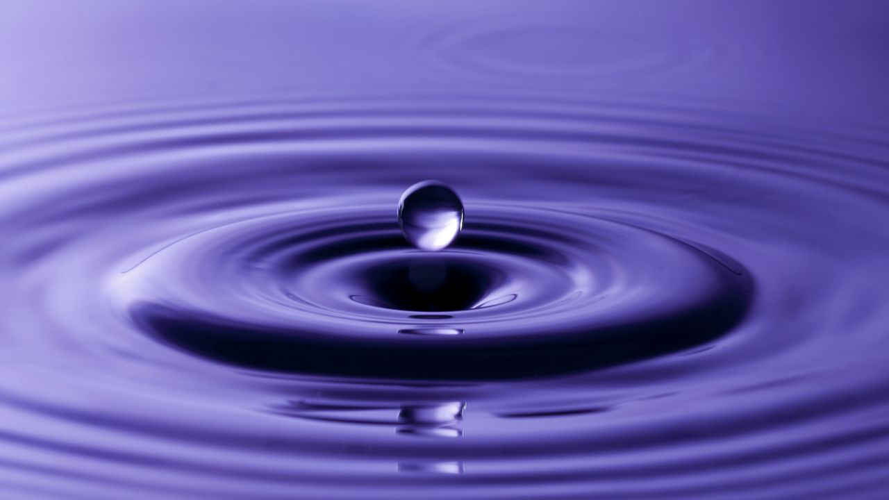 Wallpaper drop, water, ripples, macro, blue