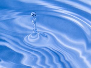 Preview wallpaper drop, water, ripples, blue, macro, glare