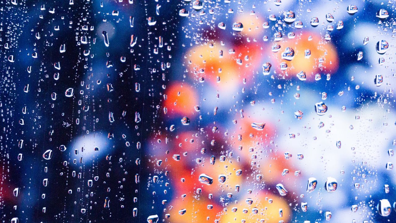 Wallpaper drops, blur, glare, glass, macro