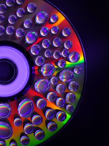 Preview wallpaper drops, bubbles, colorful, shine, glow