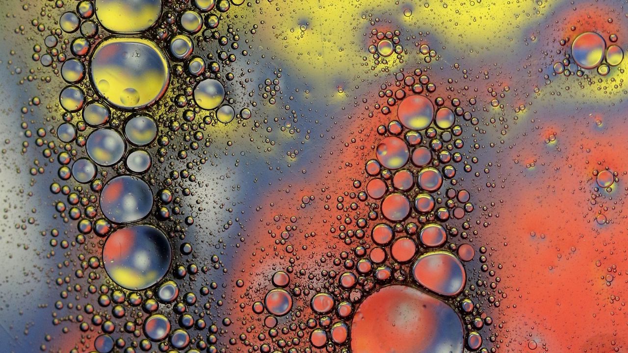 Wallpaper drops, bubbles, macro, paints, sizes, shapes