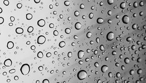 Preview wallpaper drops, bw, moisture, glass, surface, circles