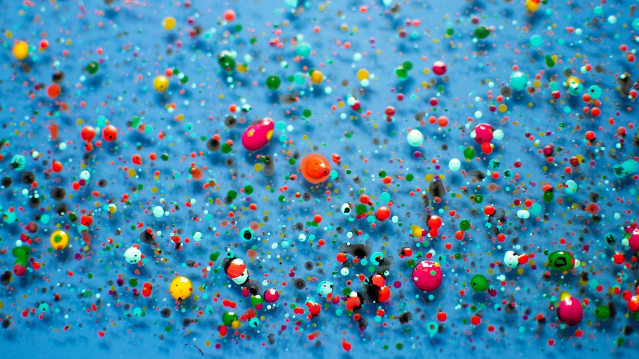 Wallpaper drops, colorful, spots, abstraction