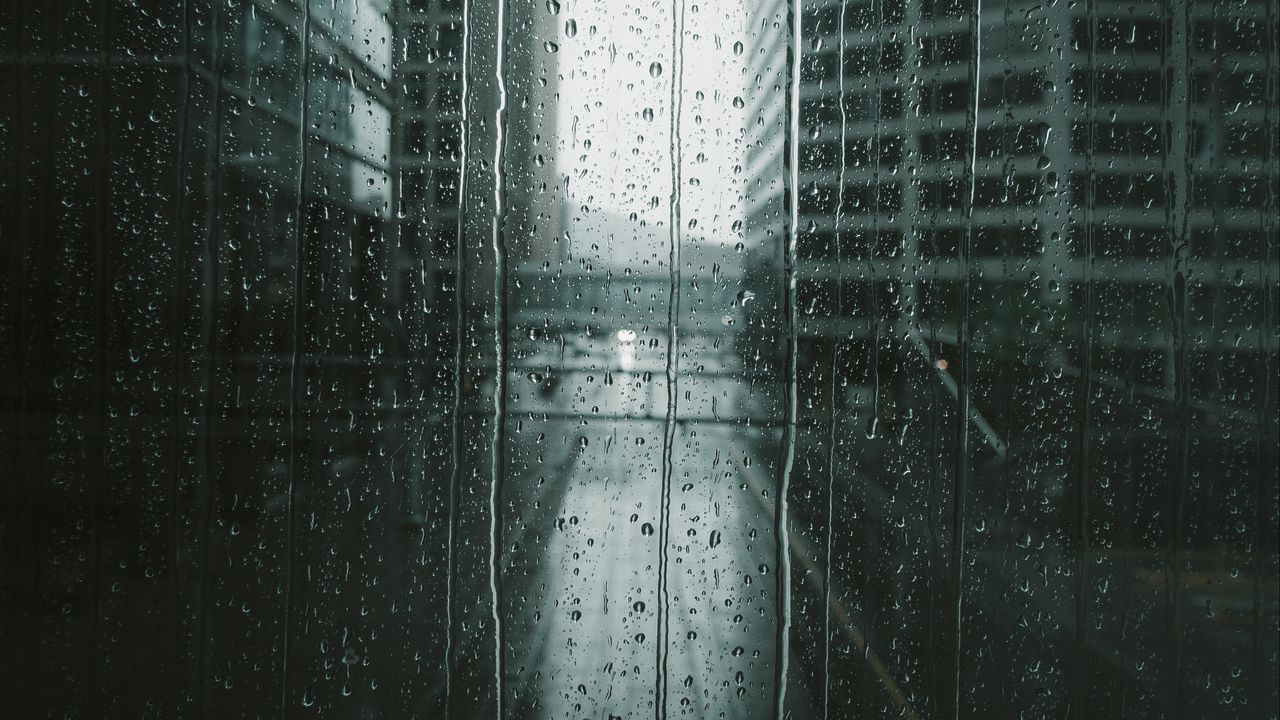 Wallpaper drops, drips, glass, wet, rain, blur