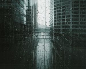 Preview wallpaper drops, drips, glass, wet, rain, blur