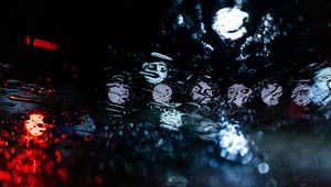 Preview wallpaper drops, glare, bokeh, moisture, rain, surface