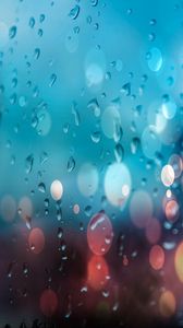Preview wallpaper drops, glare, bokeh, rain, glass, blur, surface, moisture