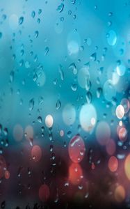 Preview wallpaper drops, glare, bokeh, rain, glass, blur, surface, moisture