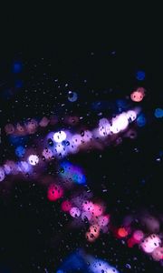 Preview wallpaper drops, glare, bokeh, rain, glass, wet