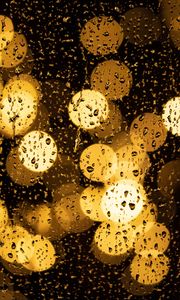 Preview wallpaper drops, glare, bokeh, moisture, light, glass, rain