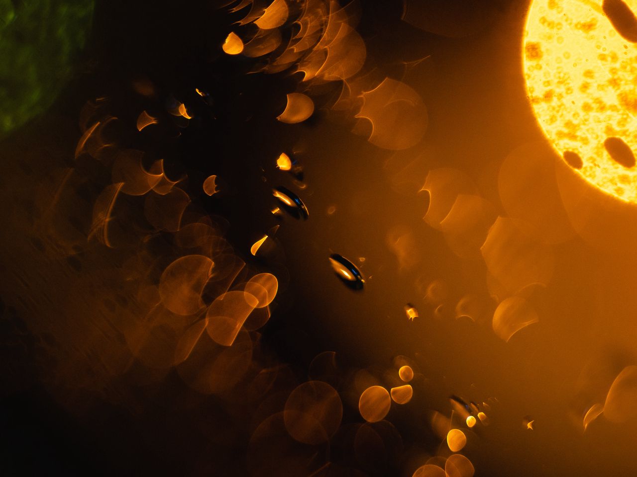 1280x960 Wallpaper drops, glare, light, macro, blur