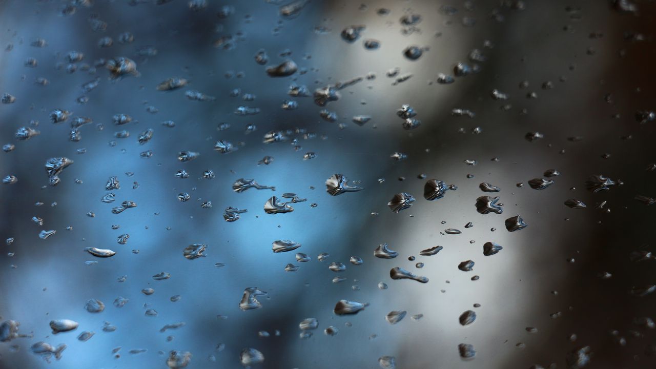 Wallpaper drops, glass, blur, water