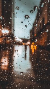 Preview wallpaper drops, glass, blur, rain, glare