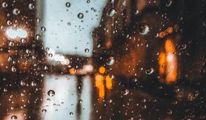 Preview wallpaper drops, glass, blur, rain, glare