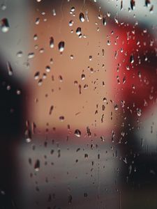 Preview wallpaper drops, glass, blurred, rain
