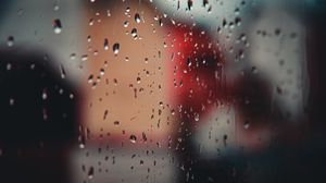 Preview wallpaper drops, glass, blurred, rain