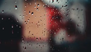 Preview wallpaper drops, glass, blurred, rain