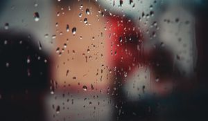 Preview wallpaper drops, glass, blurred, rain