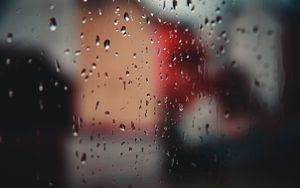 Preview wallpaper drops, glass, blurred, rain