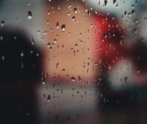 Preview wallpaper drops, glass, blurred, rain