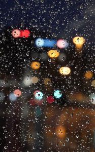 Preview wallpaper drops, glass, bokeh, rain