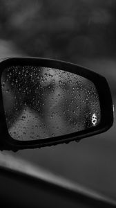 Preview wallpaper drops, glass, bw, mirror, car