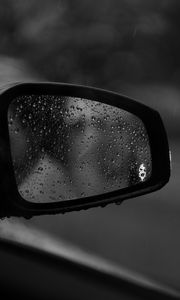 Preview wallpaper drops, glass, bw, mirror, car