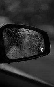 Preview wallpaper drops, glass, bw, mirror, car