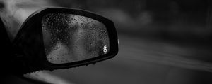 Preview wallpaper drops, glass, bw, mirror, car