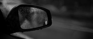 Preview wallpaper drops, glass, bw, mirror, car