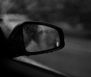 Preview wallpaper drops, glass, bw, mirror, car