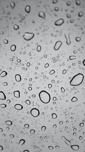 Preview wallpaper drops, glass, bw, wet