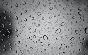 Preview wallpaper drops, glass, bw, wet