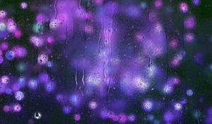 Preview wallpaper drops, glass, glare, purple