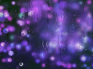 Preview wallpaper drops, glass, glare, purple