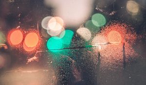 Preview wallpaper drops, glass, glare, circles, light, surface