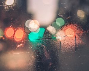 Preview wallpaper drops, glass, glare, circles, light, surface
