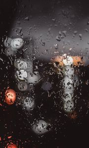 Preview wallpaper drops, glass, glare, light, close-up