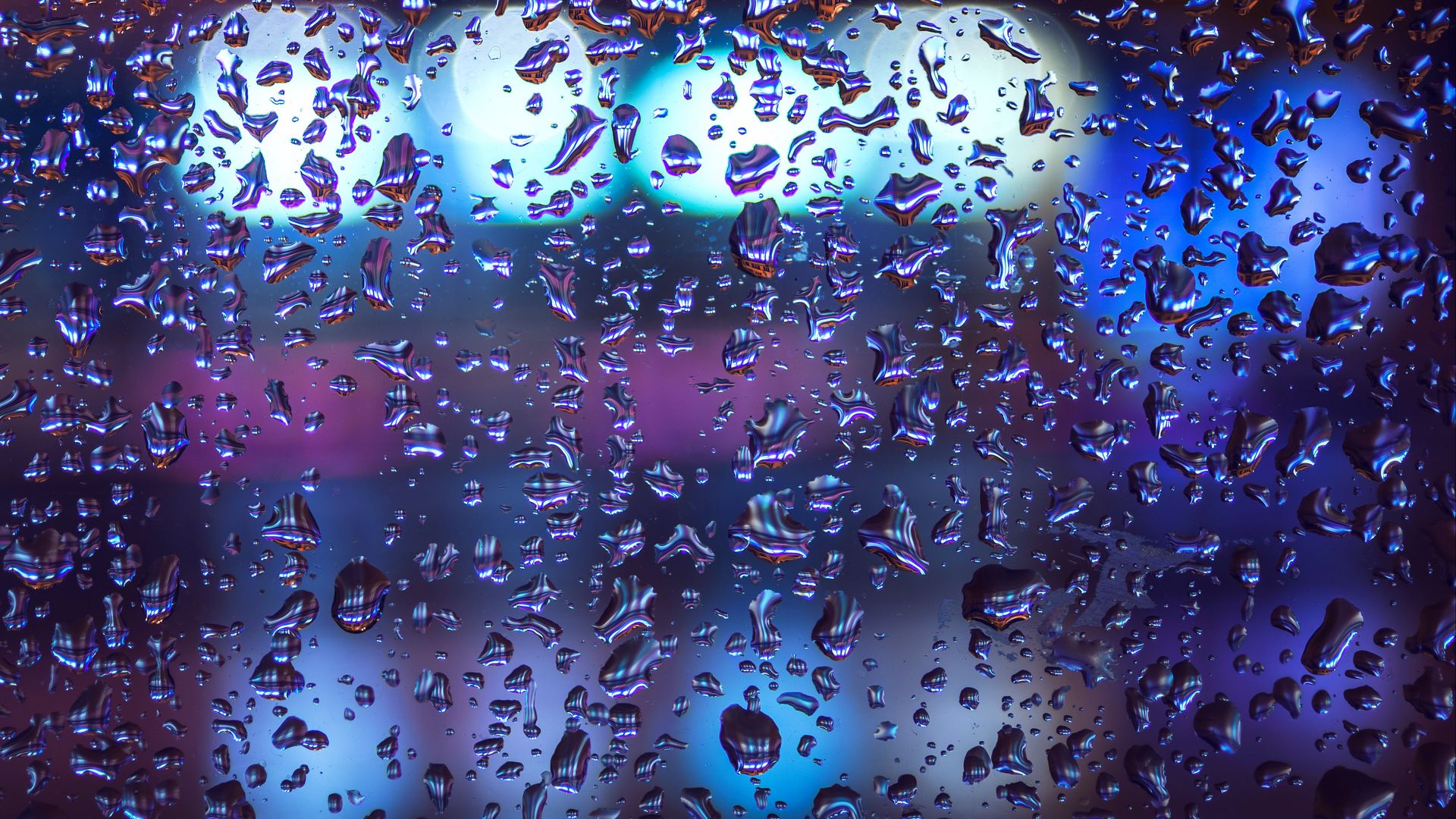 Download Wallpaper 1920x1080 Drops, Glass, Macro, Rain, Moisture