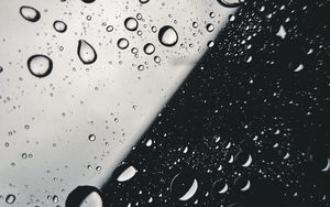 Preview wallpaper drops, glass, macro, black and white, bw