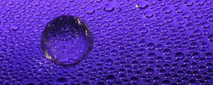 Preview wallpaper drops, glass, macro, wet, purple