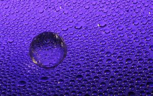 Preview wallpaper drops, glass, macro, wet, purple
