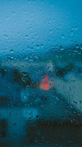 Preview wallpaper drops, glass, moisture, rain, blur, blue